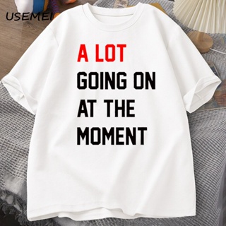 เสื้อยืด ผ้าฝ้าย พิมพ์ลายตัวอักษร Going On At The Moment สําหรับผู้ชาย