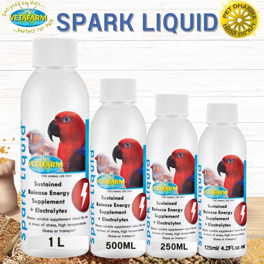 Vetafarm SPARK LIQUID สปารค์ ลิควิด สินค้าสะอาด ได้คุณภาพ (เกลือแร่บูสพลังงานสัตว์เลี้ยง)