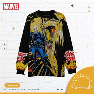 Marvel Comics Shirt 2021-294 - Ghost Rider size XXL (Black) Cotton 100% แขนยาว