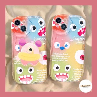 เคสโทรศัพท์มือถือ ขอบโค้ง ลายมอนสเตอร์ตัวน้อยน่ารัก 3D สําหรับ VIVO Y20 Y15s Y12 Y21s Y11 Y15 Y17 Y22 Y35 Y16 Y22s Y02 Y91 Y33s Y21 Y12s Y91C Y20s Y20i Y21A Y30 Y31 Y51 Y50 Y15A Y12i