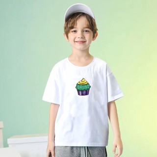 เสื้อยืดเด็กผู้หญิงเด็กผู้ชาย ลายคัพเค้ก CupCake  ลายสกรีนน่ารักๆ 100%Cotton พร้อมส่ง T-shirt มีเก็บปลายทาง