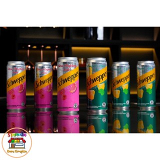 น้ำอัดลม ชเวปส์ กลิ่นผลไม้ Schweppes ไม่มีน้ำตาล 3 รสชาติ มะนาวโซดา ซิตรัสราสเบอร์รี่ ไพแอปเปิ้ล 330 มล. 12 กป.