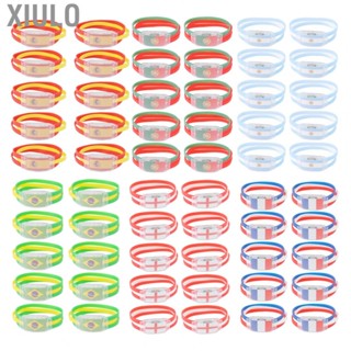 Xiulo National Flag Glow Bracelet  10PCS Size Adjustable  Match Commemorative Wristband National Flag Color  for Fans for Children and Adults