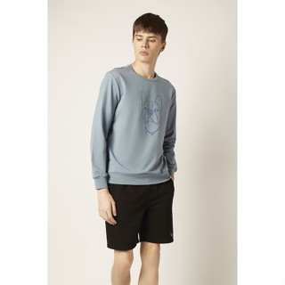 ESP เสื้อถักนิตลายเฟรนช์ชี่ ผู้ชาย สีน้ำเงินอ่อน | Frenchie Sweatshirt | 3745