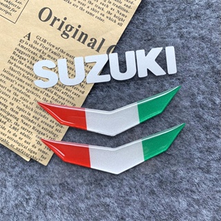 Suzuki สติกเกอร์อีพ็อกซี่ ลายธงสามสี 3D สําหรับติดตกแต่งรถมอเตอร์ไซด์ Suzuki