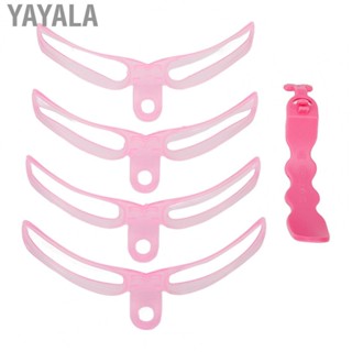 Yayala Eyebrow Template  4 Shapes Lightweight Handheld Eyebrow Stencil Kit Washable ABS Material Time Saving Reusable with Detachable Handle for Home