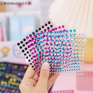 Withbetter สติกเกอร์คริสตัล พลอยเทียม 3456 มม. มีกาวในตัว สําหรับตกแต่งร่างกาย DIY 1 แผ่น 165 ชิ้น