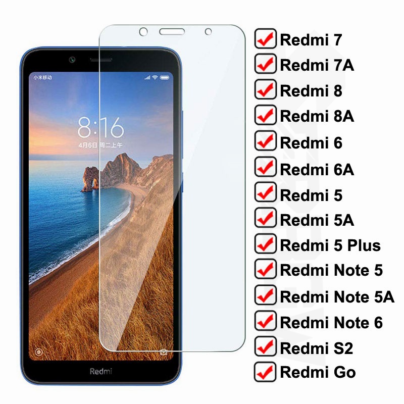 กระจกนิรภัยกันรอยหน้าจอ กันระเบิด สําหรับ Xiaomi Redmi 7A 7 8 8A 6 6A S2 Go Redmi 5 Plus Note 5 5A 6 Pro Glas ECO6 – โปรปัง