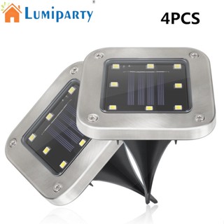 Lumiparty โคมไฟ Led 8 ดวง พลังงานแสงอาทิตย์ สําหรับตกแต่งสวน ทางเดิน กลางแจ้ง 4 ชิ้น