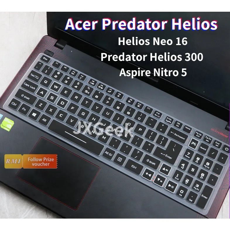 แผ่นครอบคีย์บอร์ด สําหรับ Acer Predator Helios Neo 16 300 PH315-52 53 PH317-53 54 Acer Nitro 5 AN515-45 43 44 AN515-54 55 AN517-54 NP515-51 Nitro 7 AN715-51 15.6 17.3