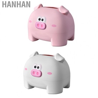 Hanhan Cute Tissue Paper Box  Decorative Cartoon Tissue Storage Box Easy Paper Extraction Wide Mouth Pig Shaped  for Living Rooms