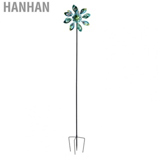 Hanhan Double Layer Wind Spinners Metal Windmill Spinner W/Ground  Solar Light UT