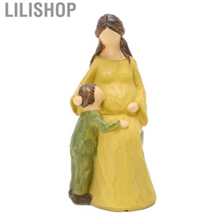 Lilishop Mother Child Statue Vivid Resin Mother Child Figurine Sculpture Shelf Decoration