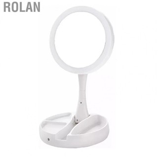 Rolan Makeup Mirror  10X Magnification  Light Double Sided Beauty Mirror Round  for Travel