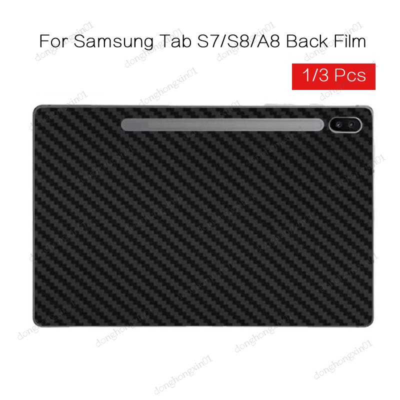 ฟิล์มคาร์บอนไฟเบอร์ ป้องกันรอยนิ้วมือ 3D สําหรับ Samsung Galaxy Tab S7 FE S7 S8 Plus A7 A8 10.5 X200 X205 S6 Lite