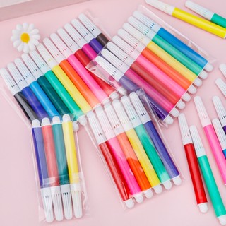 แปรงปากกาสีน้ํา ขนาดเล็ก 12 สี 6 สี ล้างทําความสะอาดได้ สําหรับเด็ก DIY