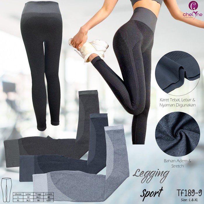 เลกกิ้ง TF1899 Linear Sporty Highwaist T189 แน่น 1899