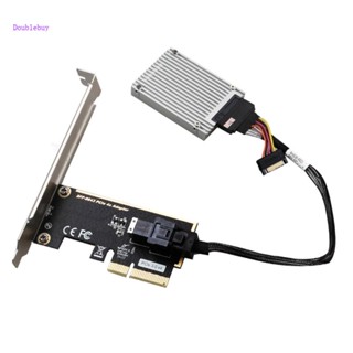 Doublebuy อะแดปเตอร์การ์ดขยาย PCIe X8 x4 เป็น 2xSFF-8643 SFF 8643 เป็น u 2 Pci-e HDD