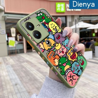 เคสโทรศัพท์มือถือ ซิลิโคนนิ่ม แบบใส ขอบสี่เหลี่ยม กันกระแทก ลายการ์ตูนมอนสเตอร์ สําหรับ VIVO Y22 Y22s