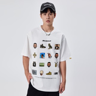 เสื้อยืดแขนสั้น ผ้าฝ้ายแท้ พิมพ์ลายการ์ตูน Rock Plan Rap Singer Drake สไตล์ฮิปฮอป แฟชั่นสําหรับผู้ชาย