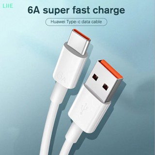 Li สายชาร์จ USB Type-c 6A 66W 1/1.5 ไมล์ ชาร์จเร็วมาก สําหรับ xiaomi Samsung Huawei IE