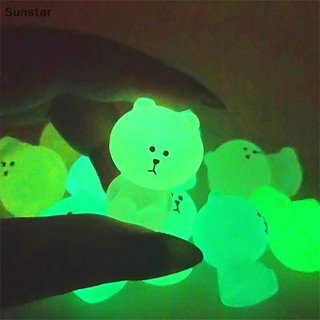 Sunstar ตุ๊กตาหมีบราวน์ เรืองแสง ขนาดเล็ก สีแคนดี้ สําหรับตกแต่งบ้านตุ๊กตา ภูมิทัศน์ 2 ชิ้น