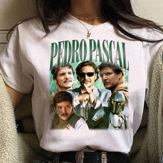 เสื้อยืด พิมพ์ลายอนิเมะ Pedro Pascal สไตล์ญี่ปุ่น แนวสตรีท สําหรับผู้หญิง