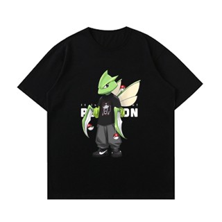 Anime Pokémon T-shirt - ผ้าฝ้าย - คอกลม - การ์ตูน - ชายและหญิง - เสื้อยืด-เสื้อเชิ้ต