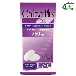[ หมดอายุ 04/2025 ] CalZa-Plus Tab แคลซ่า-พลัส แคลเซียม แอล-ทรีโอเนต 750 mg. + แร่ธาตุ แบบเม็ด  60 เม็ด [PF]
