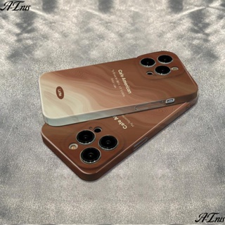 ฟิล์มกันรอยหน้าจอ สีน้ําตาลกาแฟ เรียบง่าย กันกระแทก สําหรับ iPhone 14pro1211136เคสโทรศัพท์มือถือ ลาย Smudge สําหรับ Apple 78 B71Q