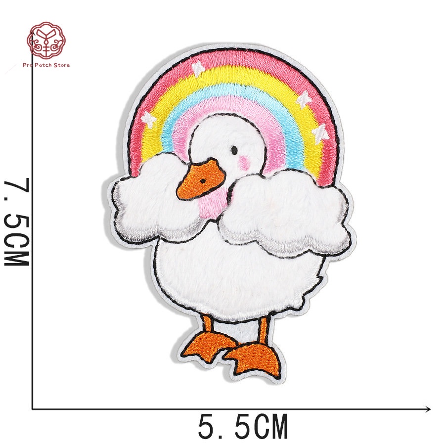 แผ่นแพทช์สติกเกอร์ ปักลายเป็ดน้อย สําหรับตกแต่งเสื้อผ้า DIY - รูปที่ 4