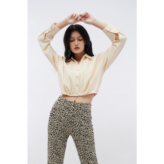ESP เสื้อเชิ้ตแขนยาว ผู้หญิง สีเบจ | Long Sleeve Shirt | 5836