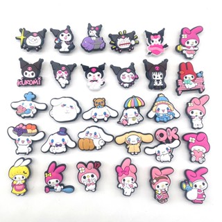 จี้การ์ตูนอนิเมะ Kuromi Jibitz น่ารัก เหมาะกับผู้หญิง สําหรับตกแต่งรองเท้า Crocs Pin Sanrio