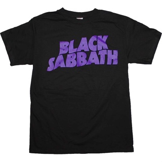 เสื้อยืด พิมพ์ลายโลโก้ Sabbath สีดํา