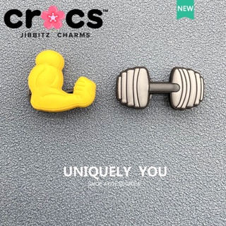 Jibbitz crocs charms หัวเข็มขัดรองเท้า อุปกรณ์เสริมรองเท้าฟิตเนสดัมเบลกล้ามเนื้อ DIY การ์ตูนตกแต่งหัวเข็มขัด