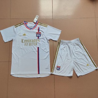 เสื้อกีฬาแขนสั้น ลายทีมชาติฟุตบอล Lyon 23-24 Lyon Home Kit ไซซ์ S-XXL แบบแห้งเร็ว สําหรับผู้ชาย AAA