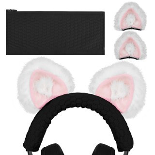 Geekria ผ้าคาดศีรษะ ผ้าถัก ป้องกันเหงื่อ สําหรับหูฟัง Razer Kraken Pro V2 7.1 V2 Ultimate Tournament Edition (สีขาว สีชมพู)
