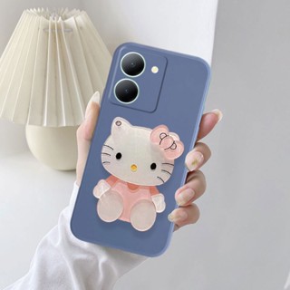 เคสโทรศัพท์มือถือ ซิลิโคนนิ่ม พร้อมกระจกแต่งหน้า หลากสี สําหรับ Vivo Y36 5G 4G Y36 2023