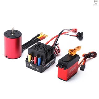 Ctoy มอเตอร์ไร้แปรงถ่าน 2300KV 3650 กันน้ํา พร้อมเซอร์โวดิจิทัล ไร้แปรง 60A ESC 2-4S Lipo 25KG สําหรับรถบังคับ 1/8 1/10