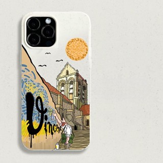 เคสโทรศัพท์มือถือ แบบนิ่ม ลายกราฟฟิตี้ Van Gogh กันกระแทก สําหรับ iPhone 14Pro QYJS 13 14ProMax 12 11 12promax 14plus xsmax 7 8 11 12