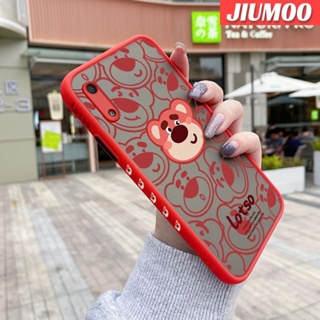 สําหรับ Huawei Y6 Pro 2019 เคสสตรอเบอร์รี่ หมี ฝ้า ใส ขอบสี่เหลี่ยม เคส รูปแบบ ซิลิโคน กันกระแทก ป้องกัน เคสนิ่ม