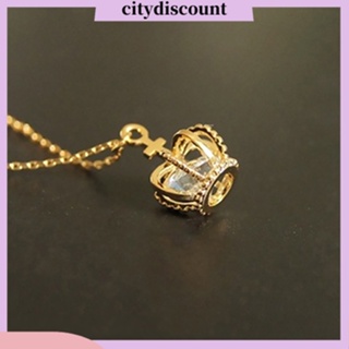 &lt;citydiscount&gt; สร้อยคอ จี้มงกุฎ ประดับเพทาย หรูหรา สําหรับผู้หญิง