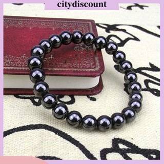 &lt;citydiscount&gt; สร้อยข้อมือ หินไอซี ทรงกลม สีดํา เครื่องประดับแฟชั่น สําหรับทุกเพศ ทุกวัย