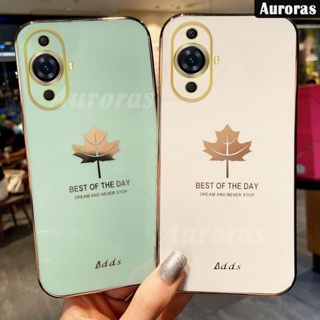 เคสโทรศัพท์มือถือแบบนิ่ม กันกระแทก กันรอยกล้อง ลายใบเมเปิ้ล 6D สําหรับ Huawei Nova 11 Pro 11i Nova11 Pro