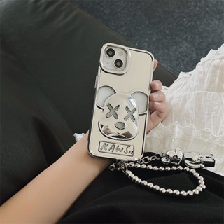 เคสโทรศัพท์มือถือ กันกระแทก ลายการ์ตูนหมี พร้อมจี้ห้อย สําหรับ iPhone 11 12 13 12pro max 13pro max 14pro max