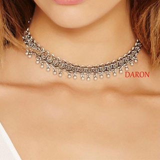 DARON สร้อยคอโชคเกอร์ สายโซ่ ประดับพู่ สไตล์พังก์ ฮิปปี้ แฟชั่นสําหรับผู้หญิง