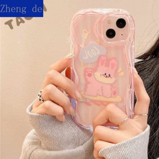 เคสป้องกันโทรศัพท์มือถือ แบบนิ่ม ลายกระต่าย สีชมพู กันกระแทก สําหรับ Iphone 12 14promax 13 11 xs 8xr VM20