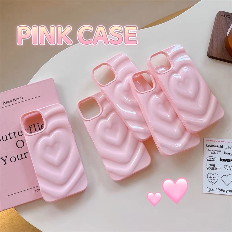 Suntaiho เคสโทรศัพท์มือถือ กันกระแทก ปิดด้านหลัง ลายหัวใจ เด็กผู้หญิง สีชมพูแวววาว เรียบง่าย สําหรับ Iphone 11 14 Pro Max 12 13Promax