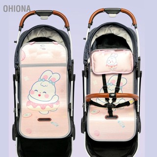 OHIONA Stroller Cooler Pad รูปแบบน่ารักรถเข็นเด็ก Cooling เสื่อไม้ไผ่ Breathable Universal Seat