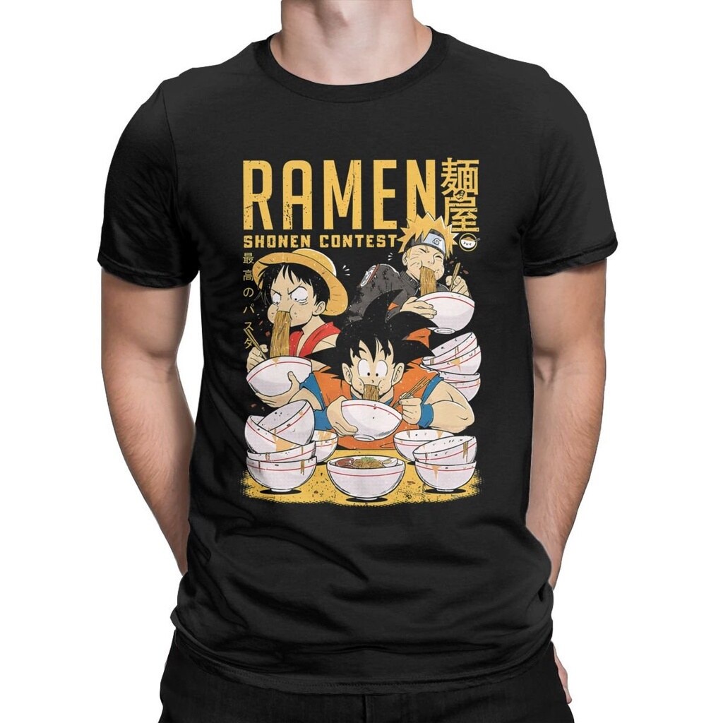CODSDFGDGRTYRTTRT New Men 39;s Bandai Naruto Dragon Ball Ramen Contest T Shirt Anime Goku Pure Cotto